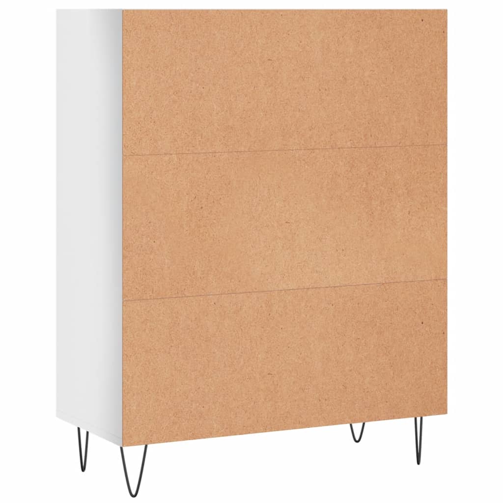 vidaXL raamaturiiul, kõrgläikega valge, 69,5 x 32,5 x 90 cm, tehispuit