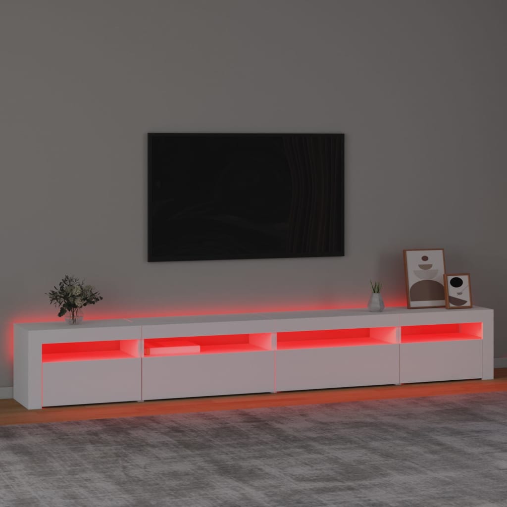 vidaXL telerialus LED-tuledega, valge, 270x35x40 cm