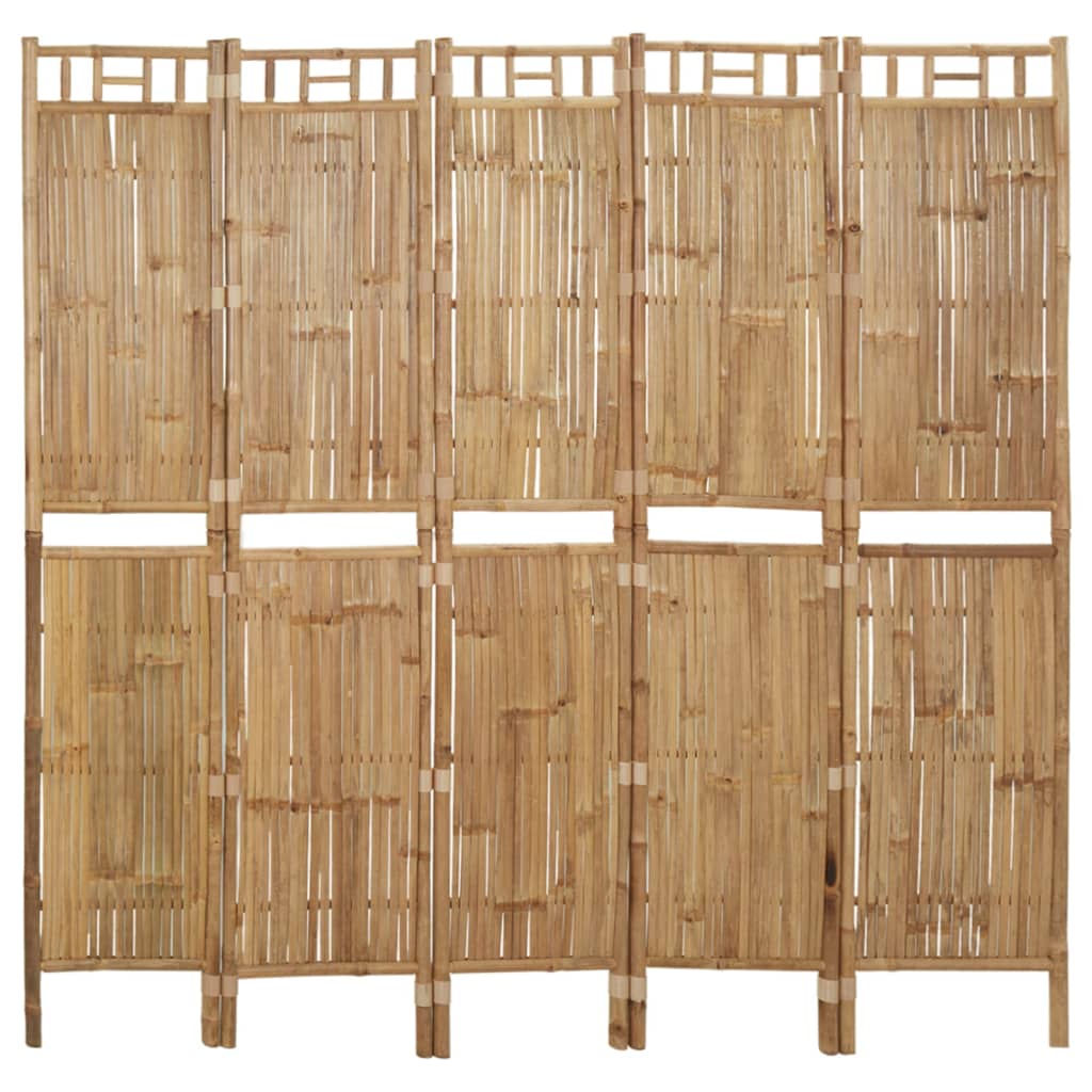 vidaXL 5 paneeliga ruumijagaja, bambus, 200 x 180 cm
