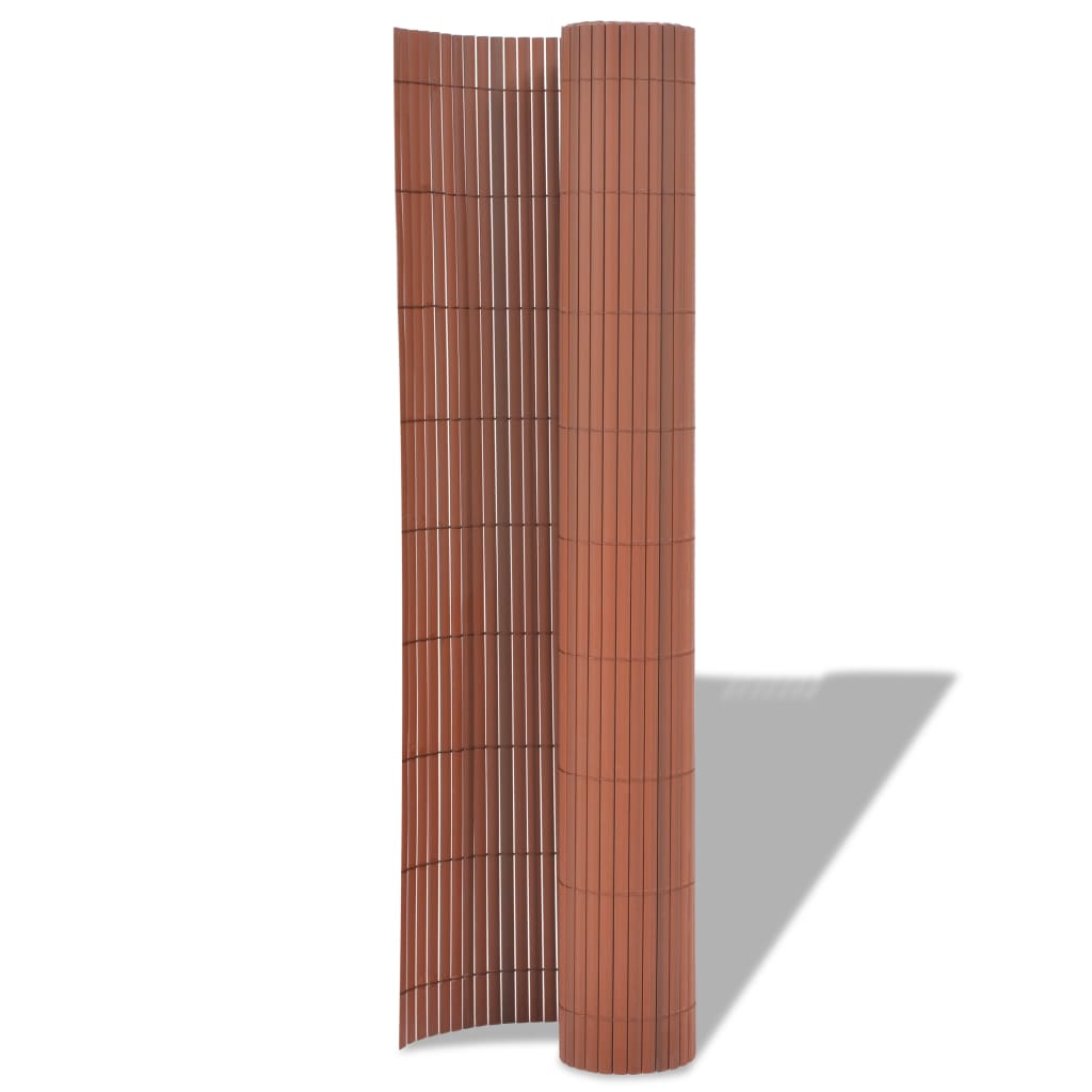 vidaXL kahepoolne piirdeaed, PVC 90 x 300 cm, pruun