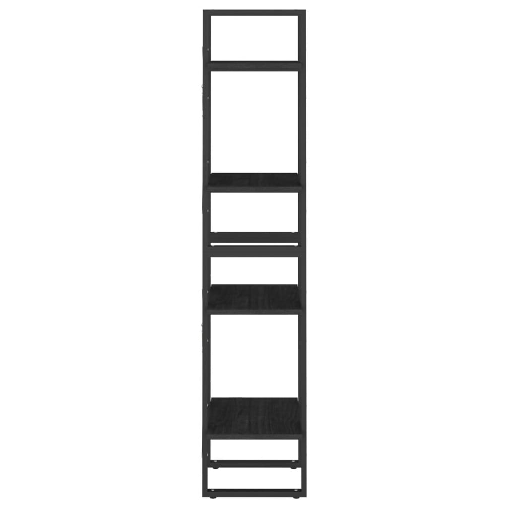 vidaXL 4-korruseline raamaturiiul, 40x30x140 cm, must, männipuit
