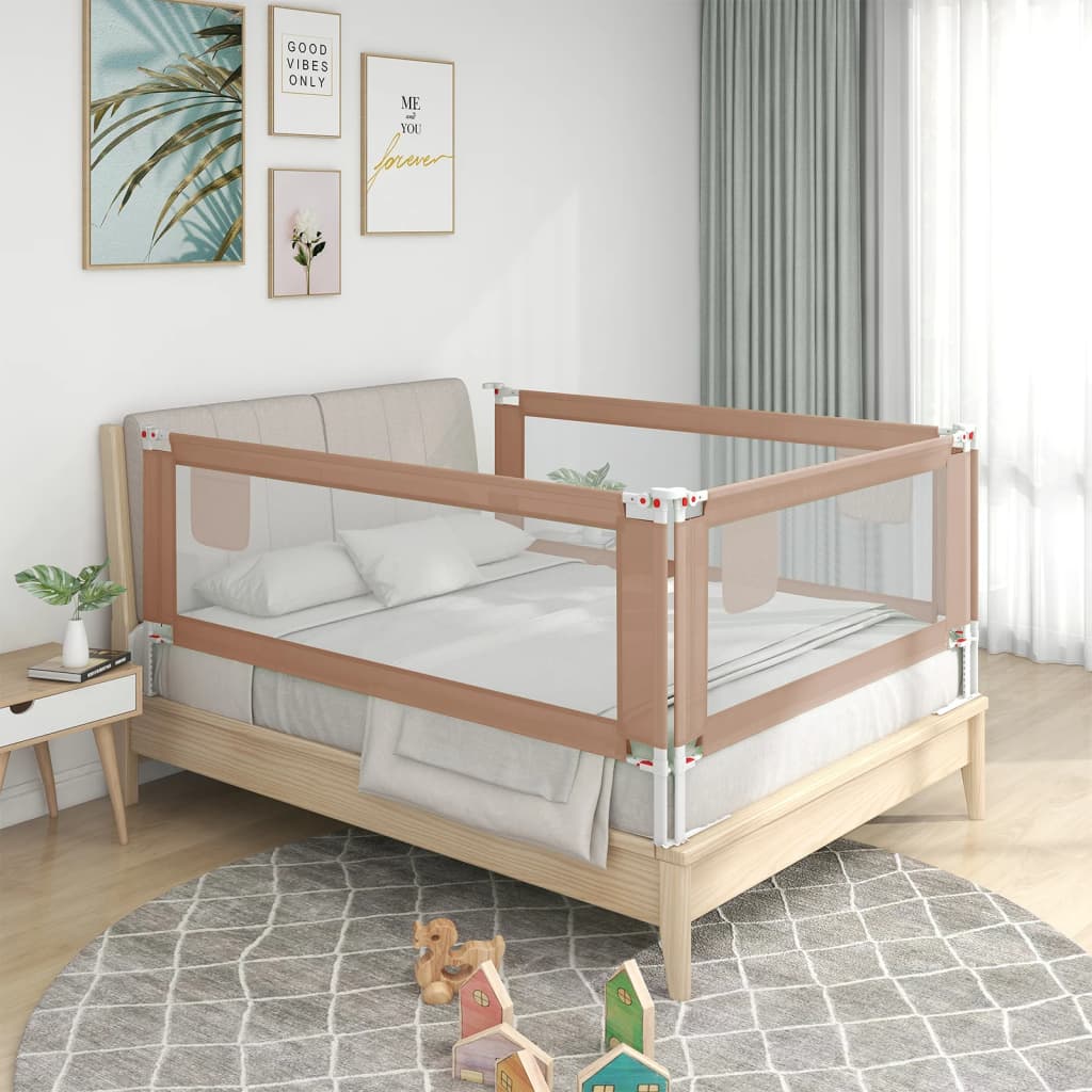 vidaXL voodipiire väikelapse voodile, pruunikashall, 140x25 cm, kangas