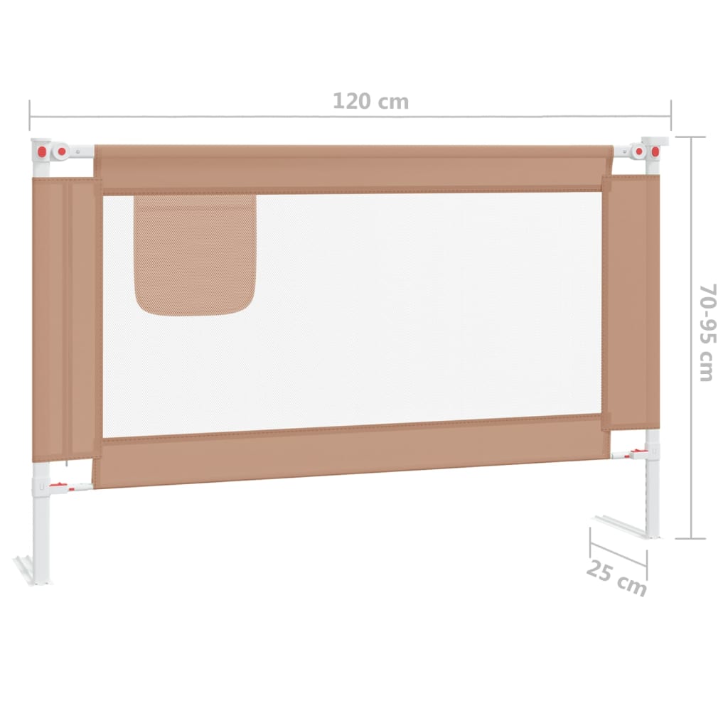 vidaXL voodipiire väikelapse voodile, pruunikashall, 120x25 cm, kangas