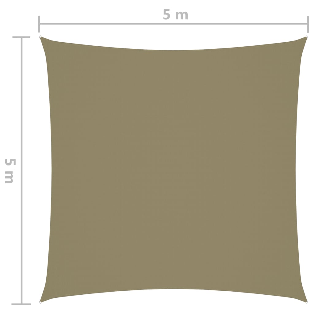vidaXL oxford-kangast päikesepuri, kandiline, 5 x 5 m, beež
