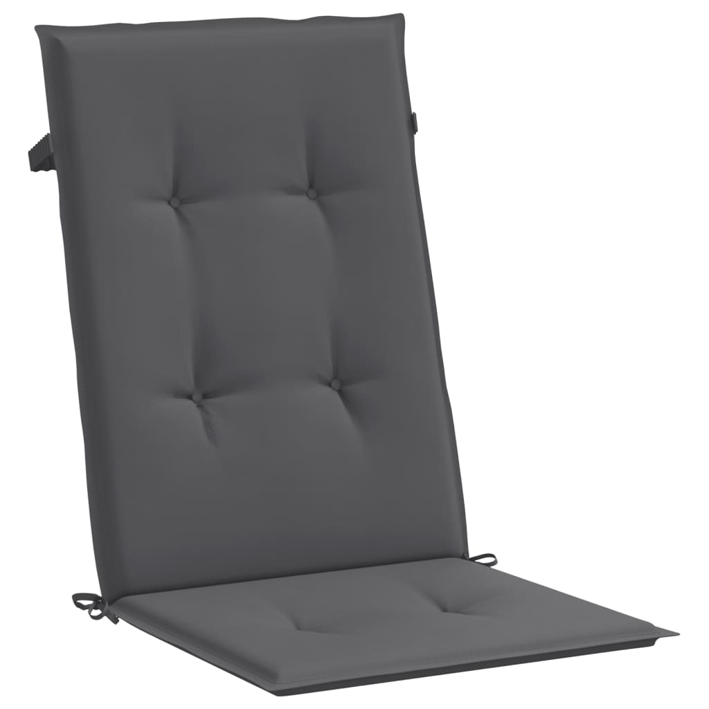 vidaXL kõrge seljatoega toolipadjad 4 tk antratsiit 120x50x3 cm kangas