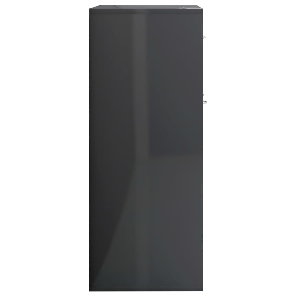 vidaXL puhvetkapp kõrgläikega hall, 88 x 30 x 70 cm, puitlaastplaat