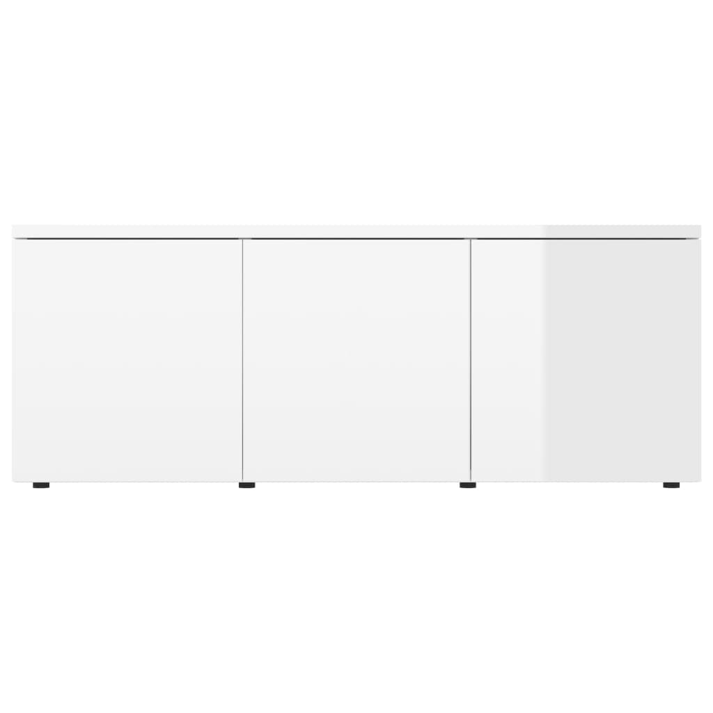 vidaXL telerikapp, kõrgläikega valge, 80 x 34 x 30, puitlaastplaat