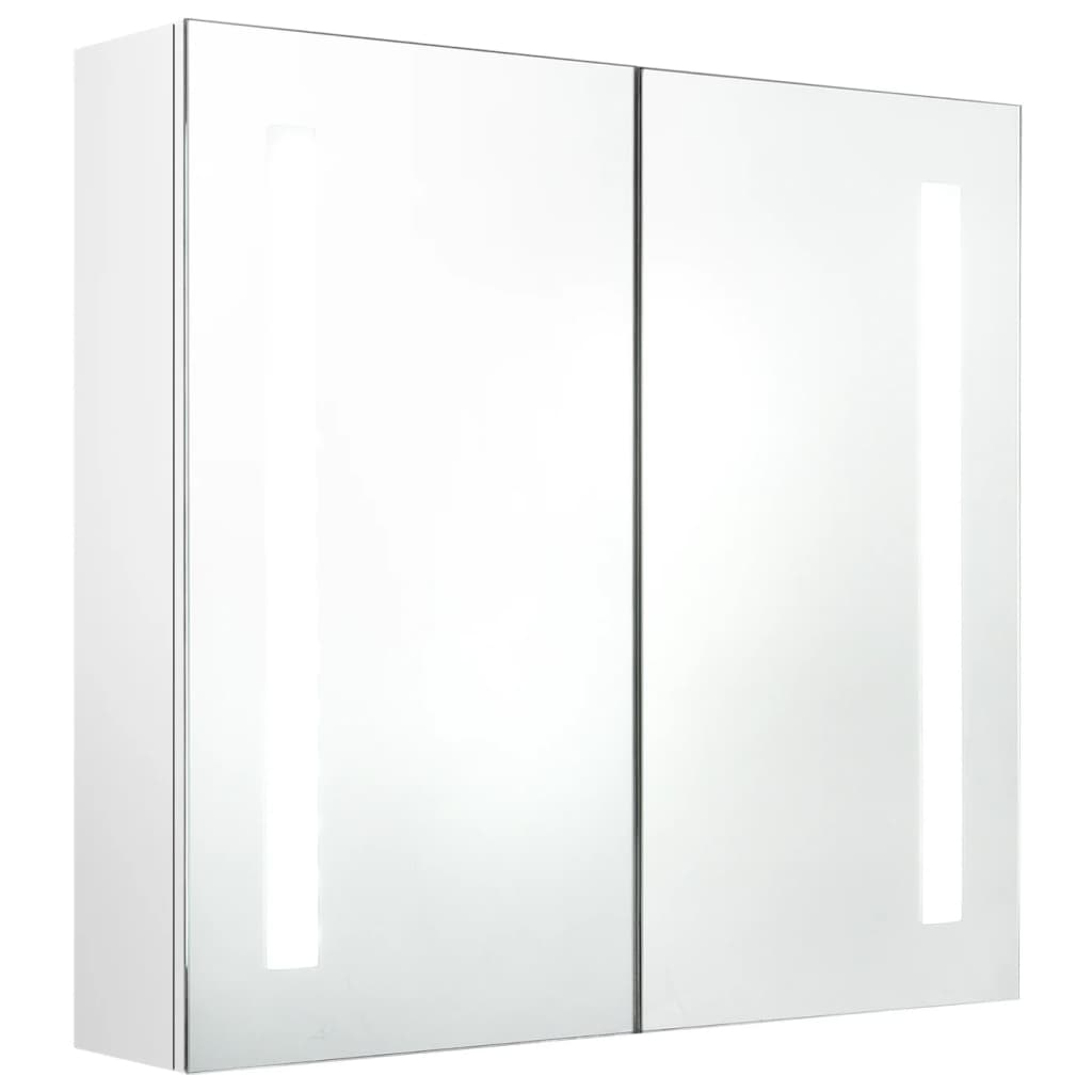 vidaXL LED vannitoa peegelkapp, läikega valge, 62x14x60 cm