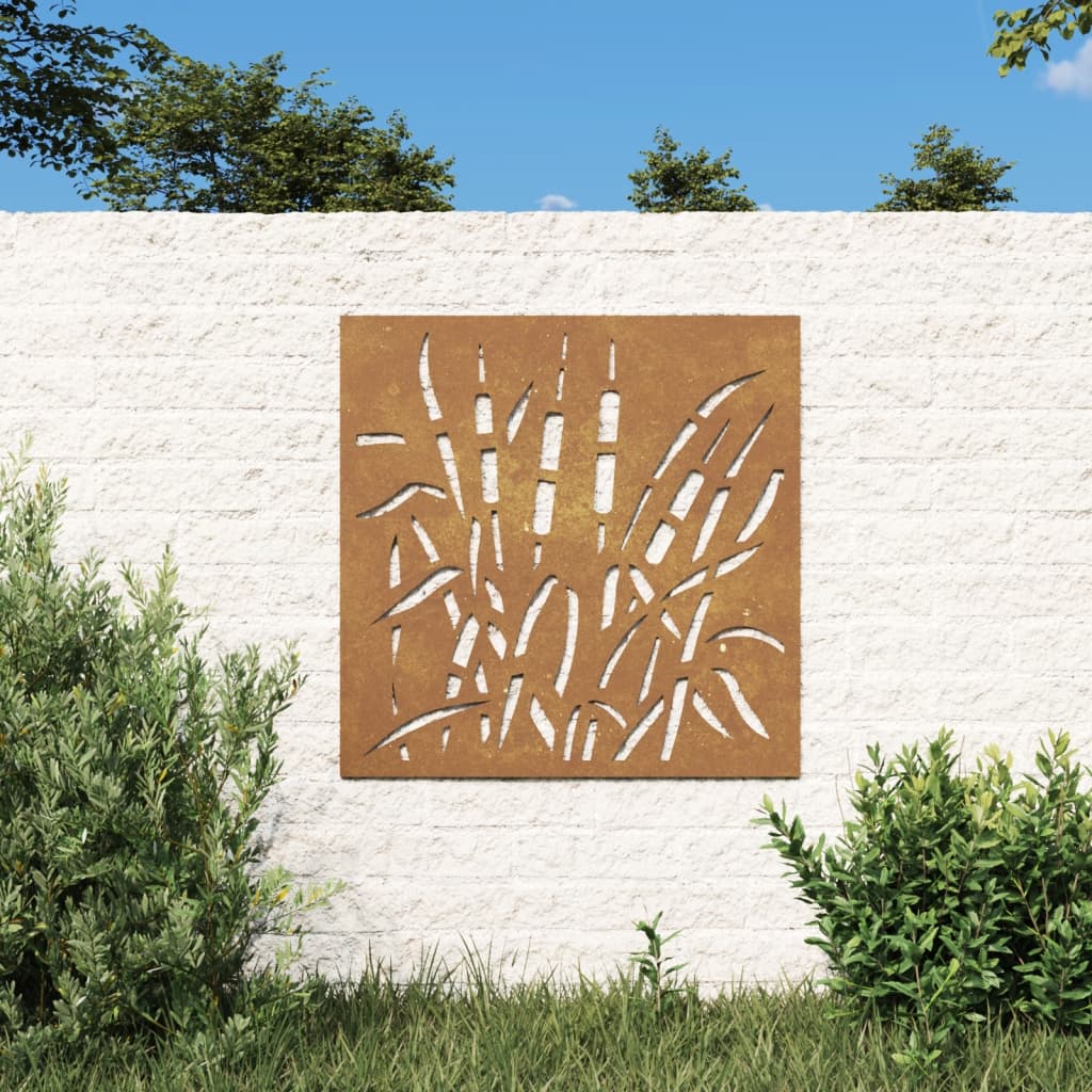 vidaXL aia seinakaunistus, 55 x 55 cm, Corteni teras, rohu disain