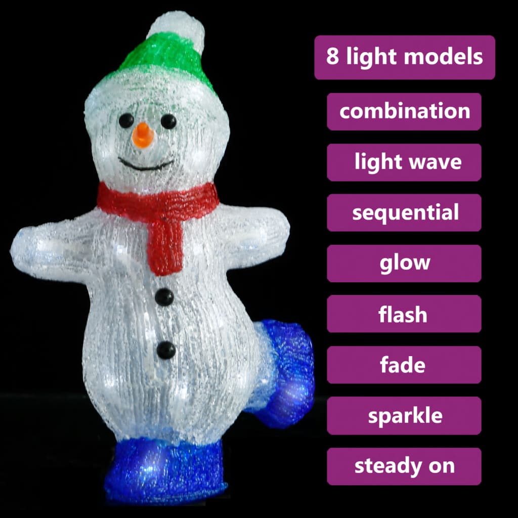vidaXL LEDidega akrüülist lumememme kuju, tuppa/õue, 30 cm