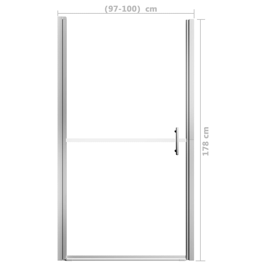 vidaXL dušinurga uks, karastatud klaas, 100 x 178 cm