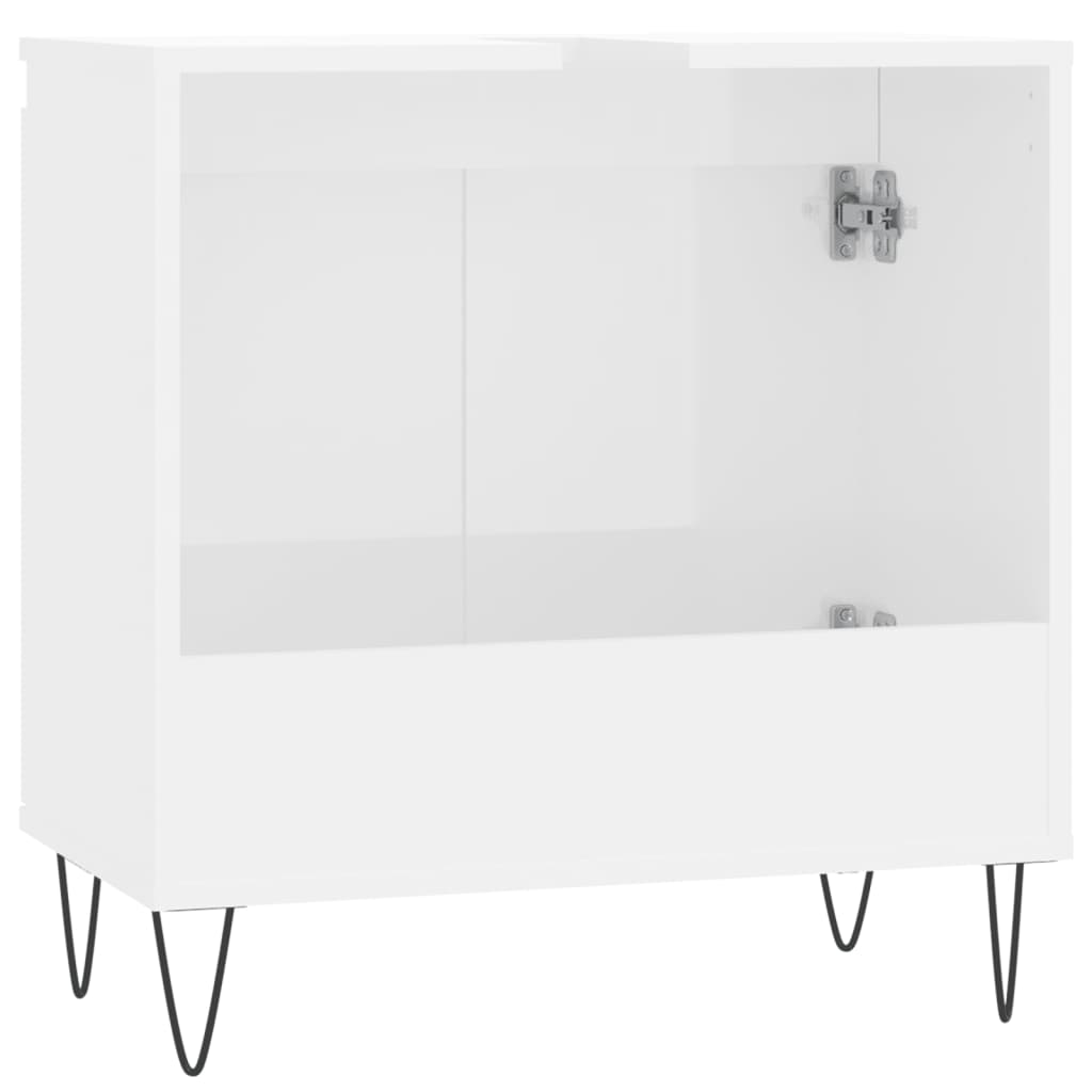 vidaXL vannitoakapp, kõrgläikega valge, 58 x 33 x 60 cm, tehispuit