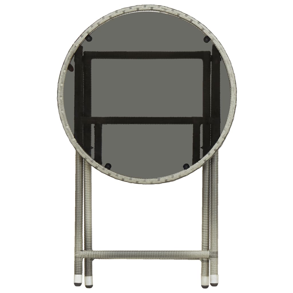 vidaXL teelaud, hall, 60 cm, polürotang, karastatud klaas