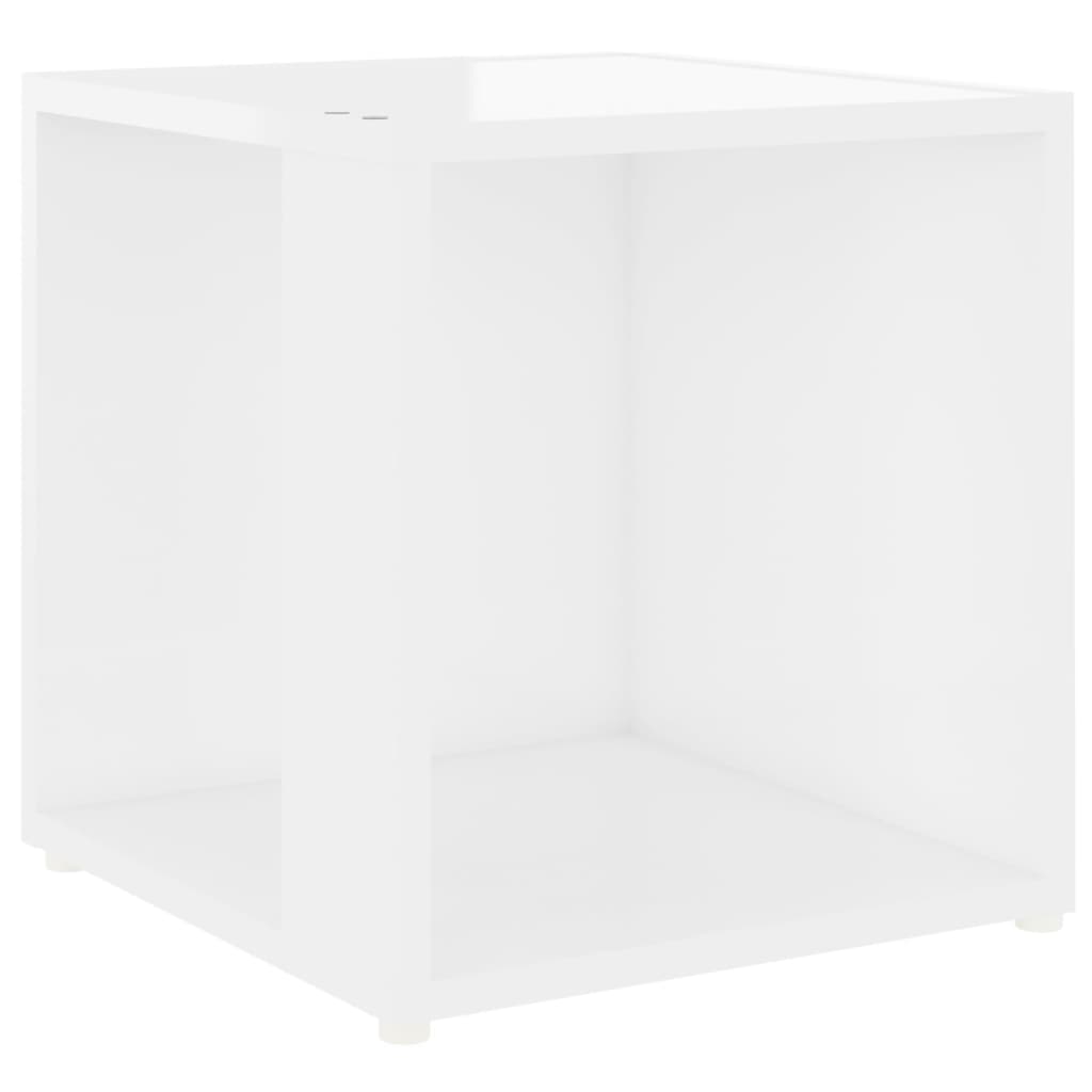 vidaXL lisalaud, kõrgläikega valge, 33 x 33 x 34,5 cm, puitlaastplaat
