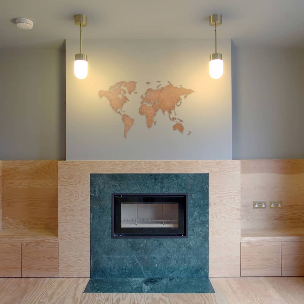 MiMi Innovations puidust seina maailmakaart, "Luxury" pruun, 90x54 cm