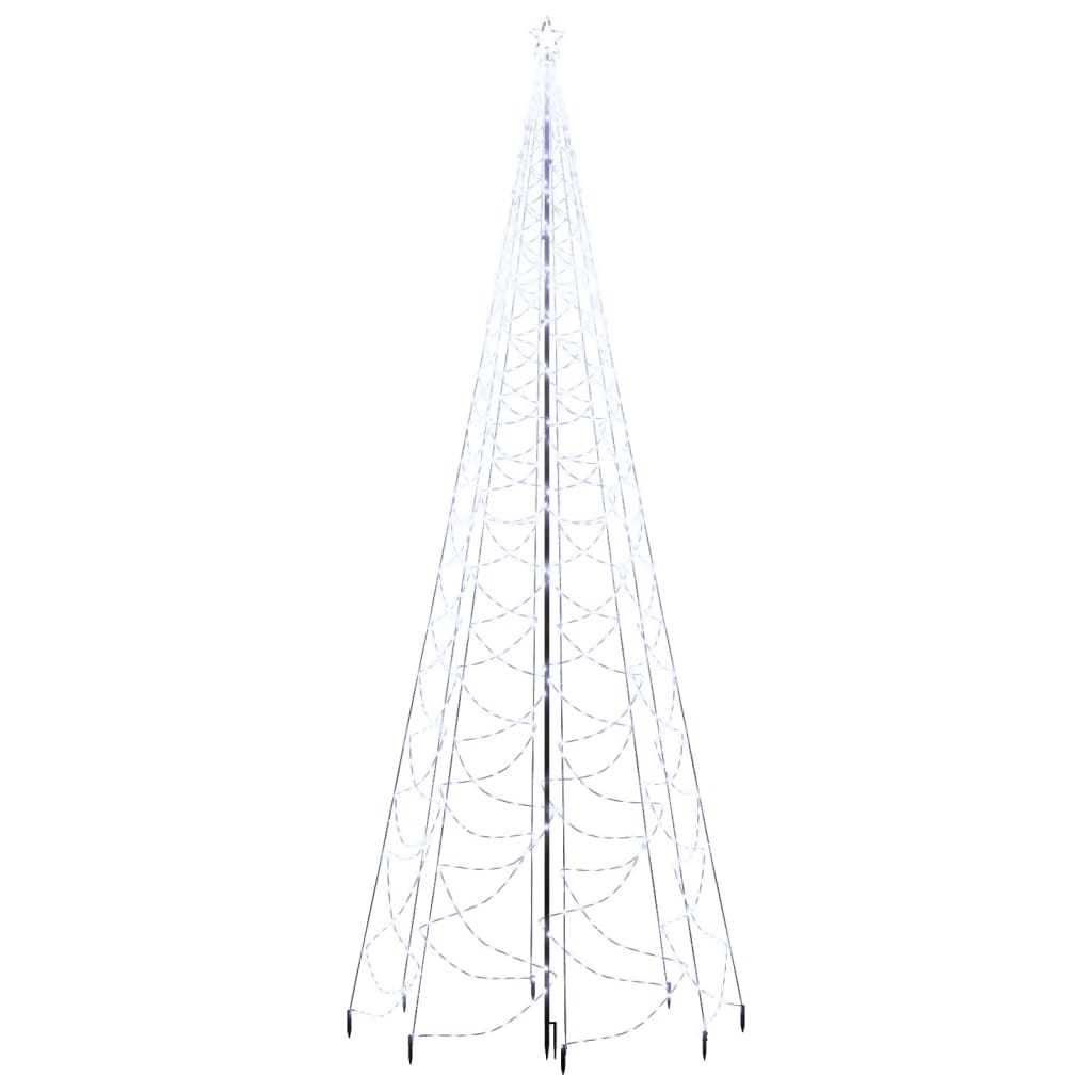 vidaXL jõulupuu metallist postiga, 1400 LEDi, külm valge, 5 m