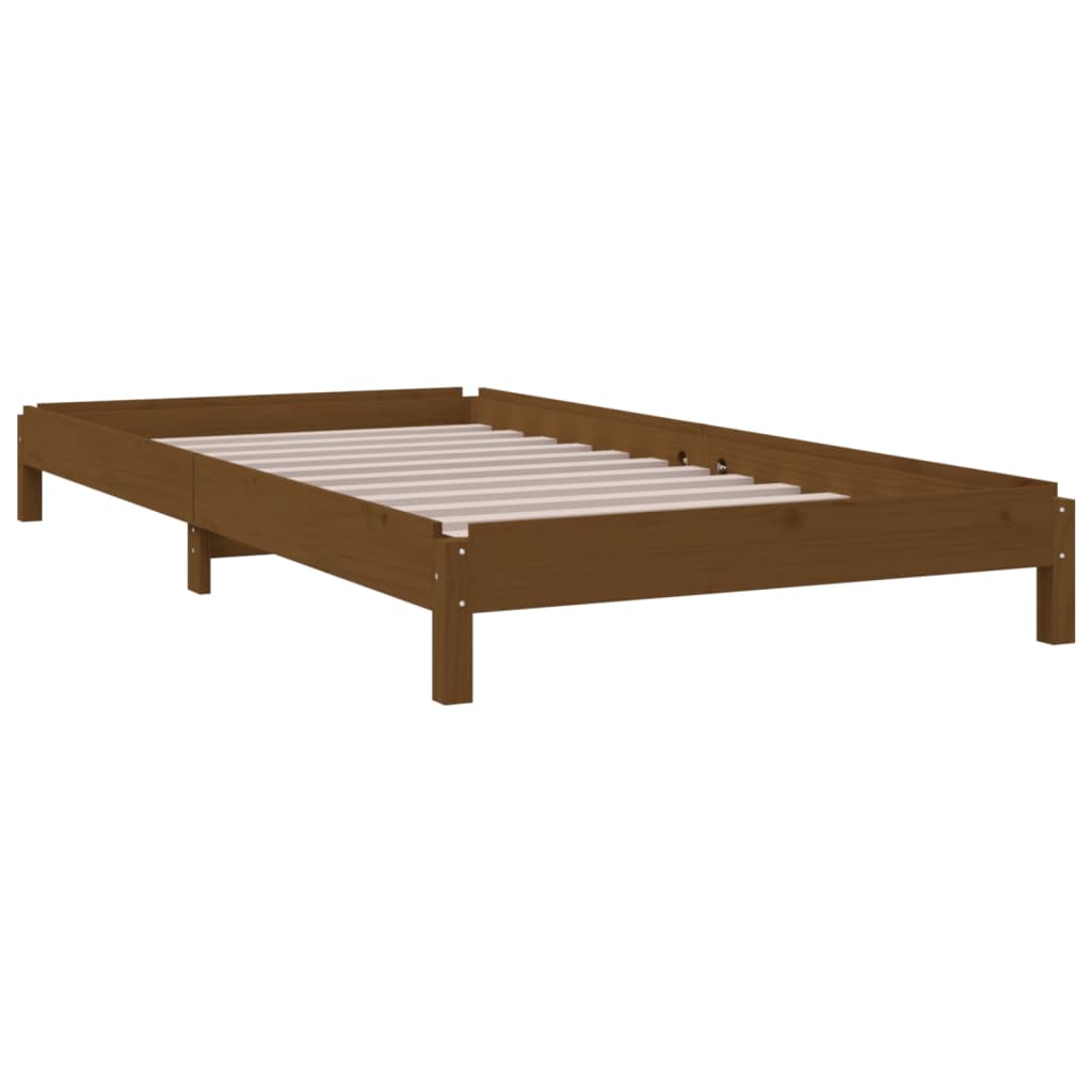 vidaXL virnastatav voodi, meepruun, 90 x 190 cm, männipuit