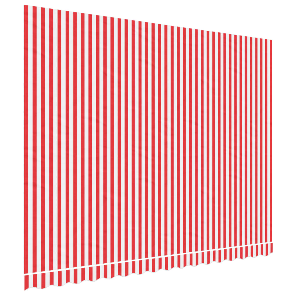 vidaXL varikatuse asenduskangas, punase ja valge triibuline, 4 x 3 m