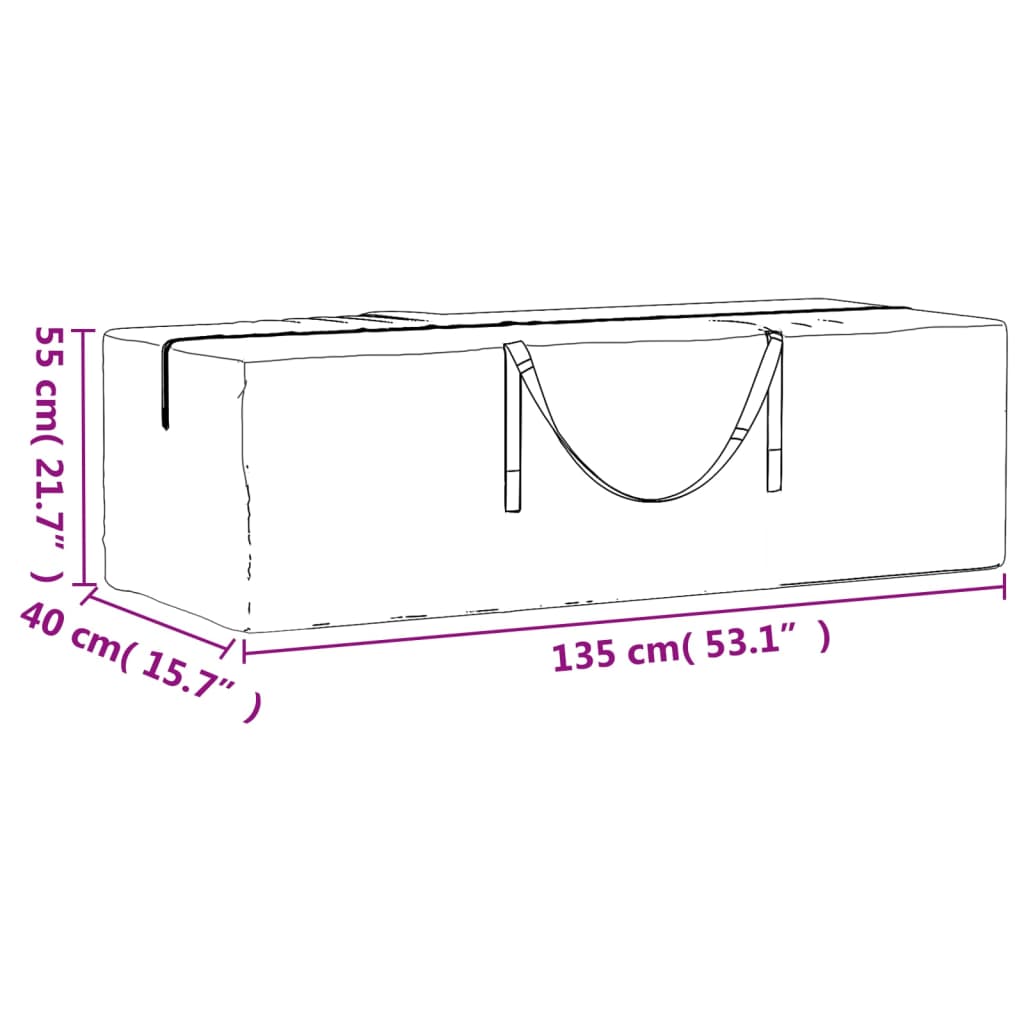 vidaXL aiapatjade hoiukott, must, 135 x 40 x 55 cm, polüetüleen