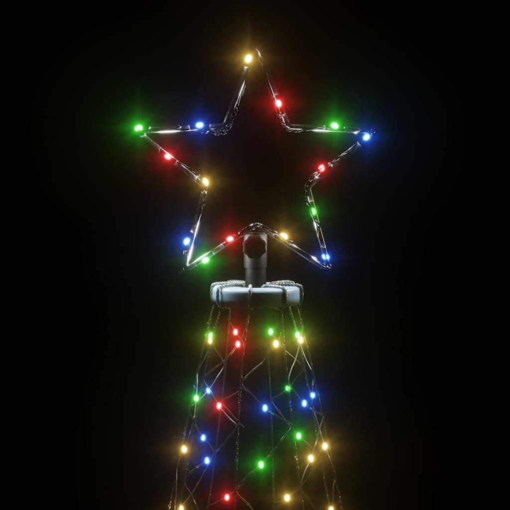 vidaXL jõulupuu vaiaga, värvilised 200 LEDi, 180 cm