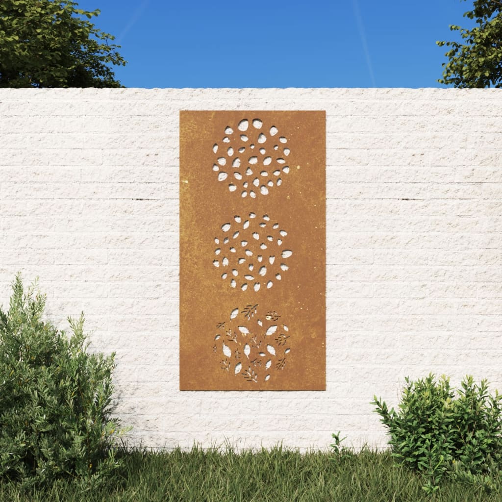 vidaXL aia seinakaunistus, 105x55 cm, Corteni teras, lehedisain