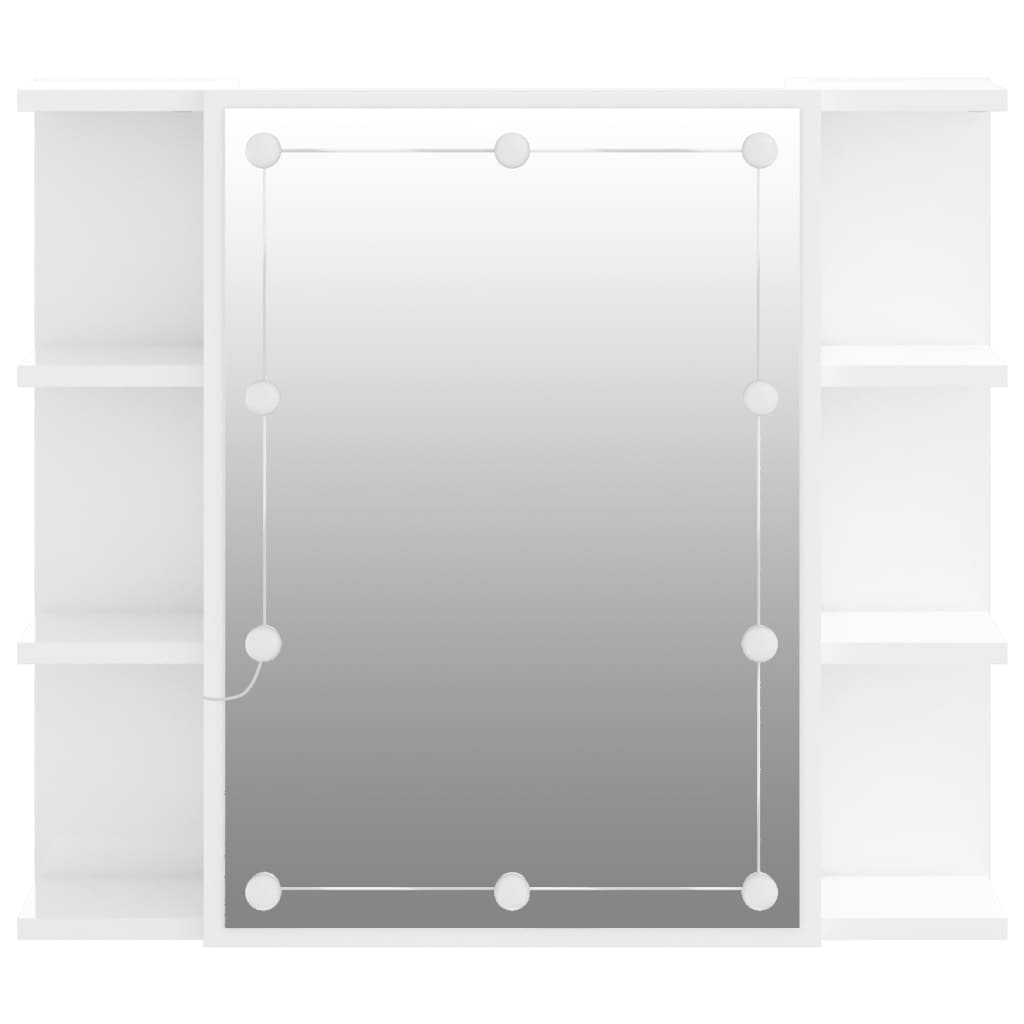 vidaXL peegelkapp LEDiga, kõrgläikega valge, 70 x 16,5 x 60 cm