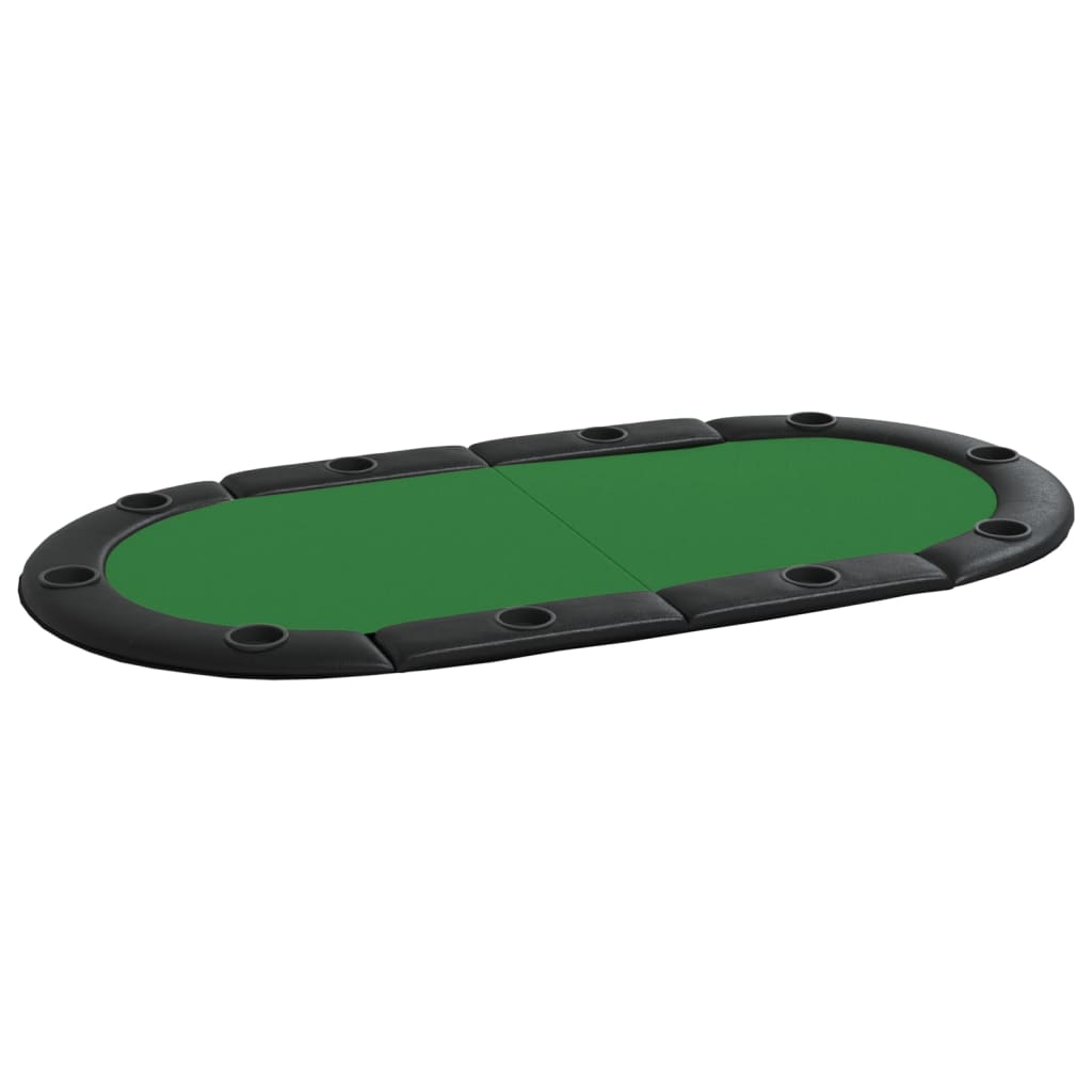 vidaXL kokkupandav pokkeri lauaplaat 10 mängijale, roheline