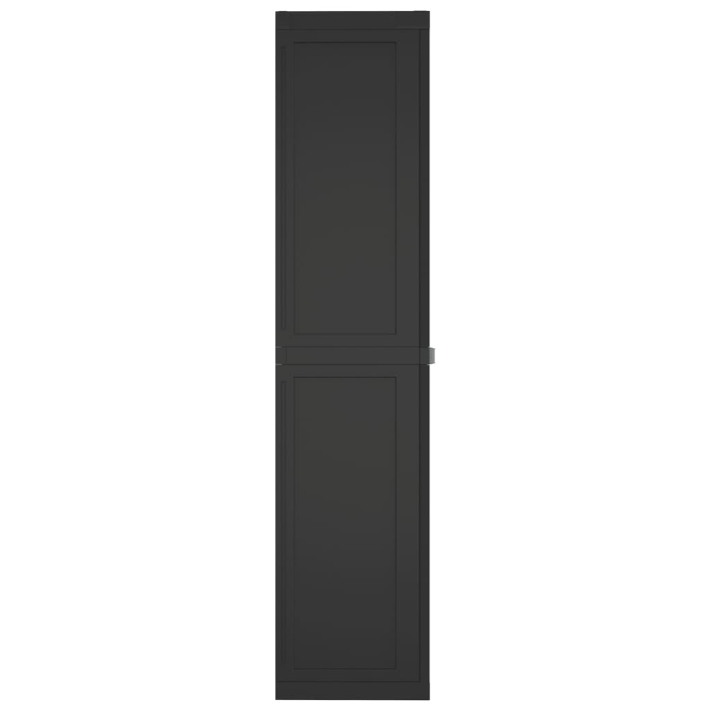 vidaXL õue hoiukapp, must, 65 x 37 x 165 cm, PP