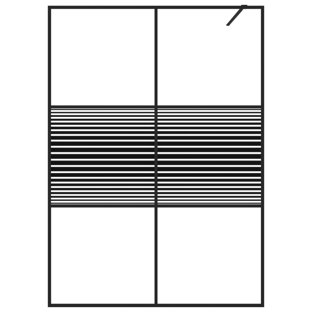 vidaXL dušinurga sein, must, 140 x 195 cm, läbipaistev ESG-klaas