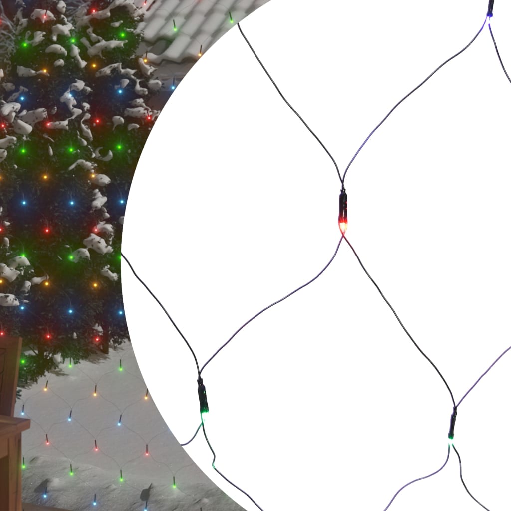 vidaXL jõulutulede võrk, värviline, 3 x 3 m, 306 LEDi, siseruumi, õue