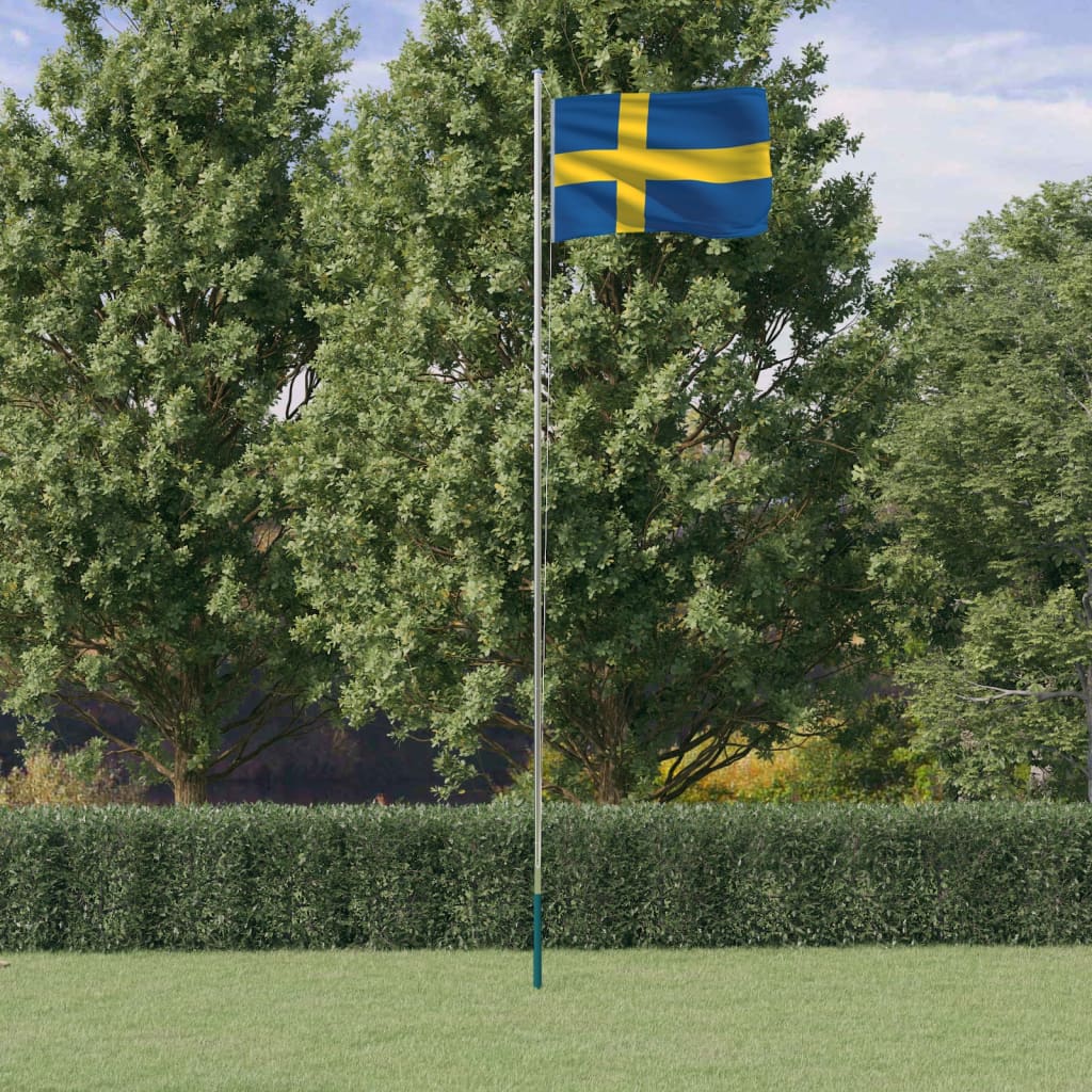 vidaXL Rootsi lipp ja lipumast, 6,23 m, alumiinium
