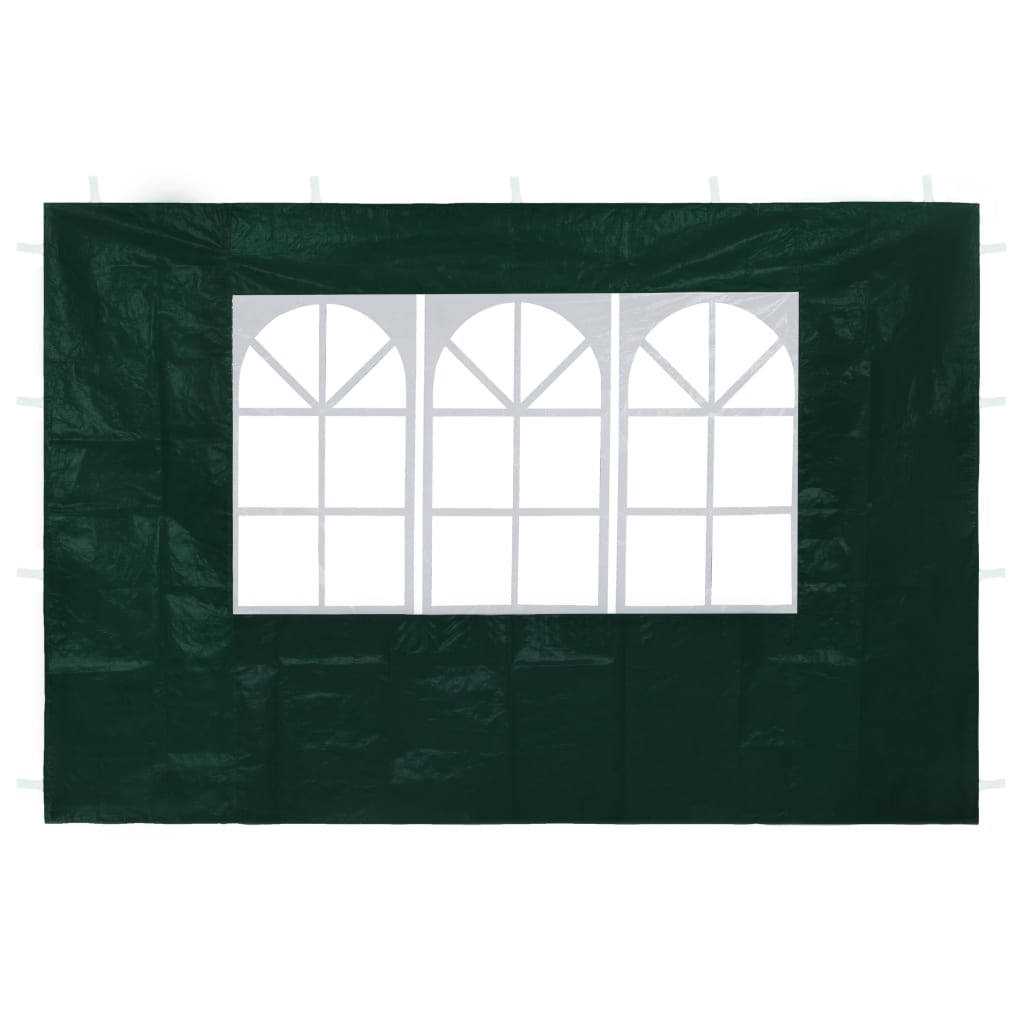 vidaXL peotelgi külgseinad 2 tk, aknaga, roheline