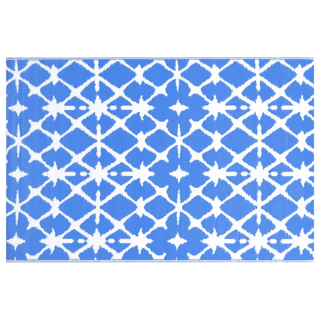 vidaXL õuevaip, sinine ja valge, 190 x 290 cm, PP