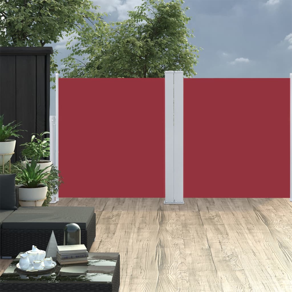 vidaXL lahtitõmmatav külgsein, punane, 120 x 600 cm