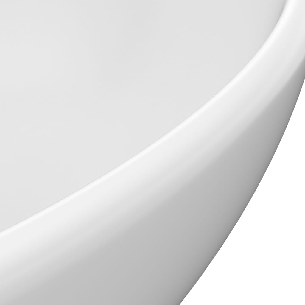 vidaXL luksuslik valamu ovaalne, matt valge, 40 x 33 cm, keraamiline