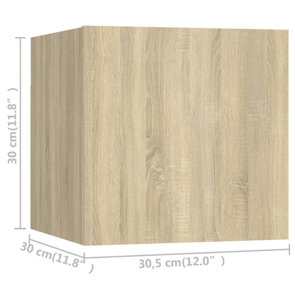 vidaXL seina telerikapid, 8 tk, Sonoma tamm, 30,5x30x30 cm