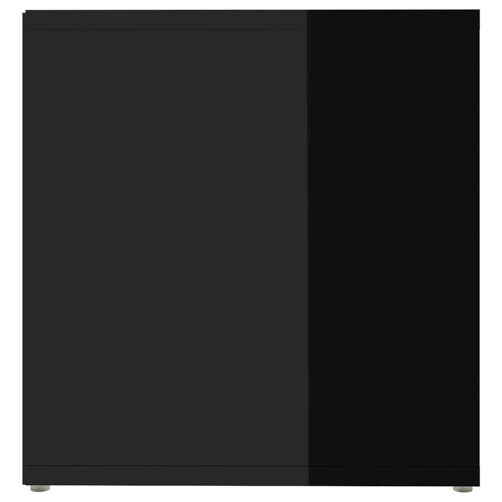 vidaXL telerikapp, kõrgläikega must, 72 x 35 x 36,5 cm, puitlaastplaat