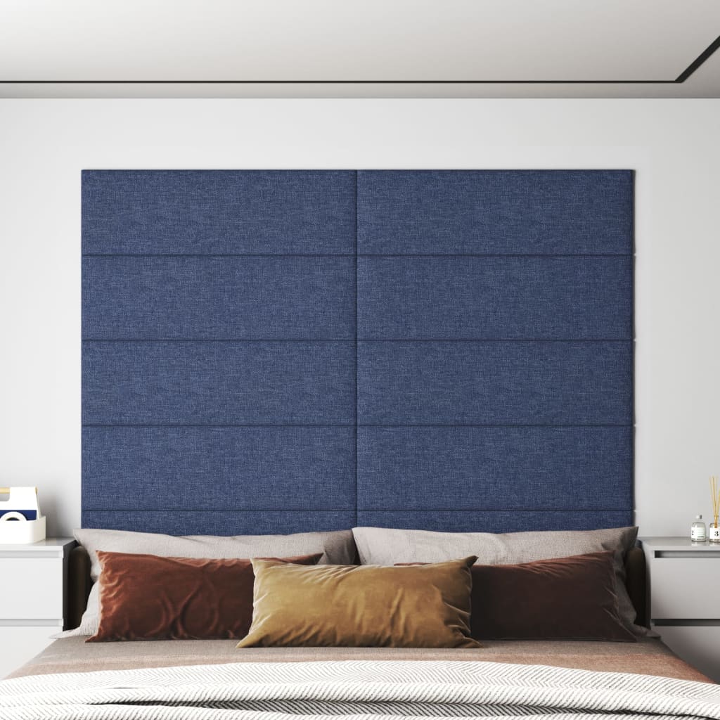 vidaXL seinapaneelid 12 tk, sinine, 90 x 30 cm, kangas, 3,24 m²