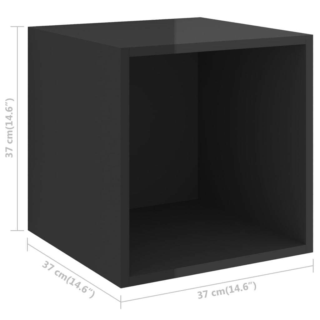 vidaXL 2-osaline telerikappide komplekt, must, puitlaastplaat