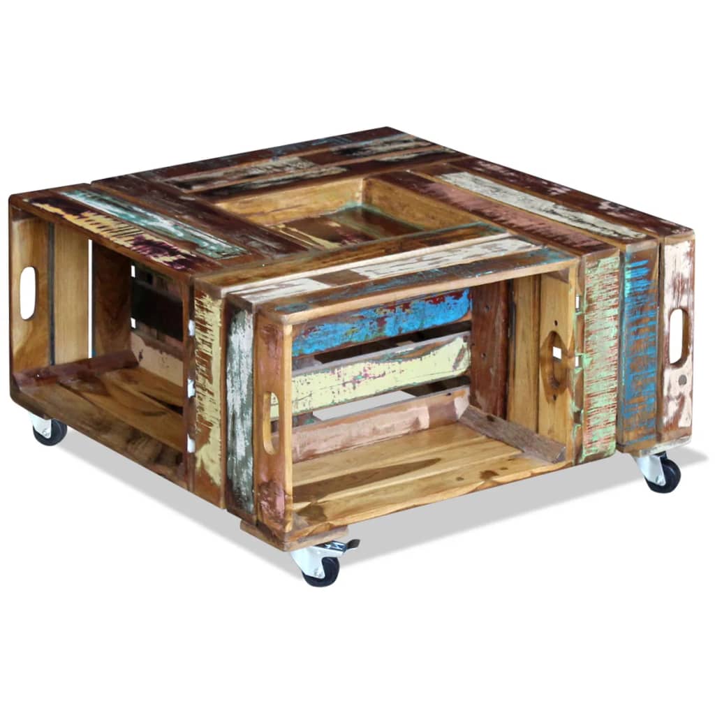 vidaXL kohvilaud taastatud puidust 70 x 70 x 35 cm
