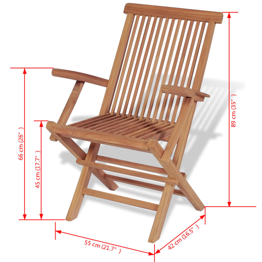 vidaXL 11-osaline kokkupandav aiamööblikomplekt toolidega, tiikpuu