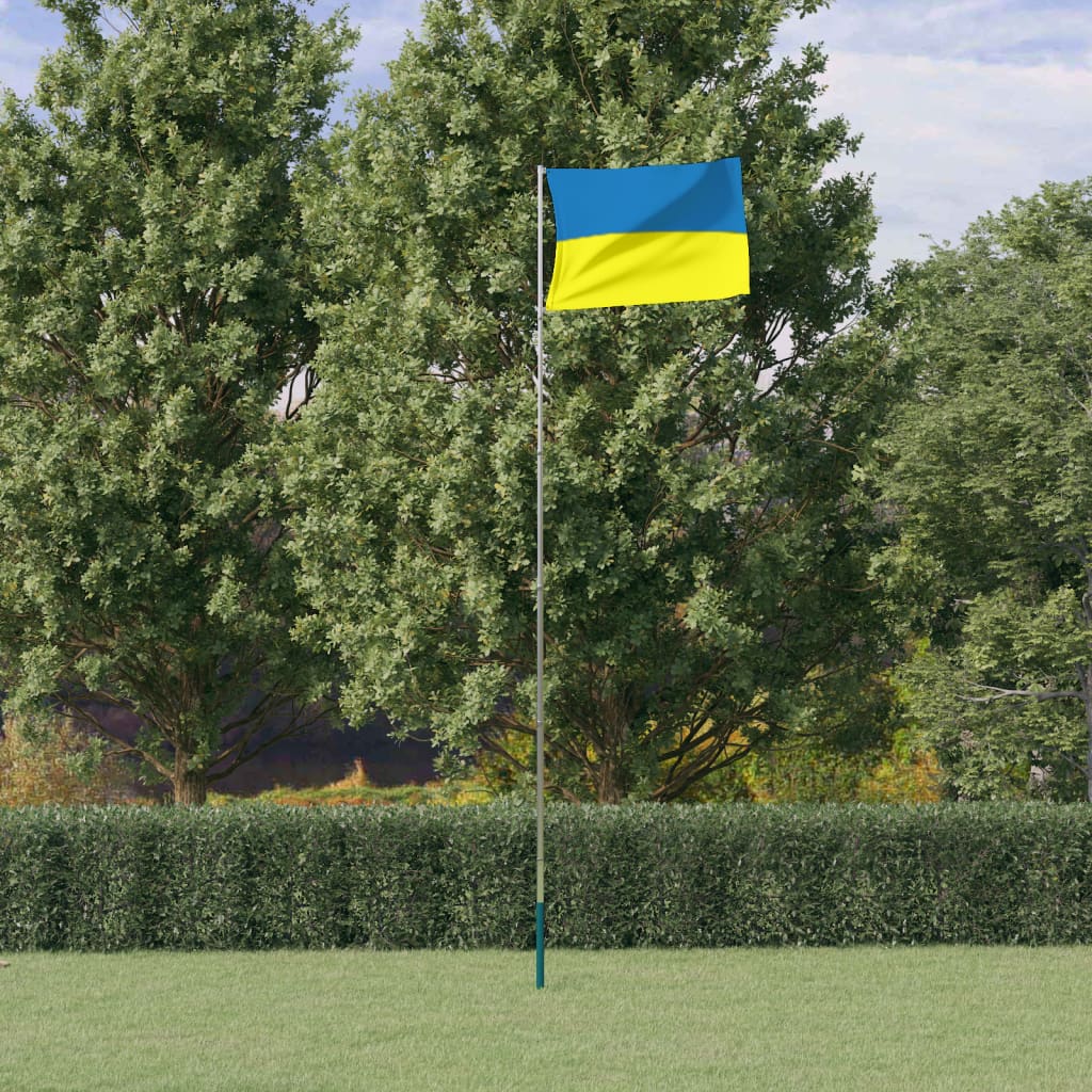 vidaXL Ukraina lipp ja lipumast, 5,55 m, alumiinium