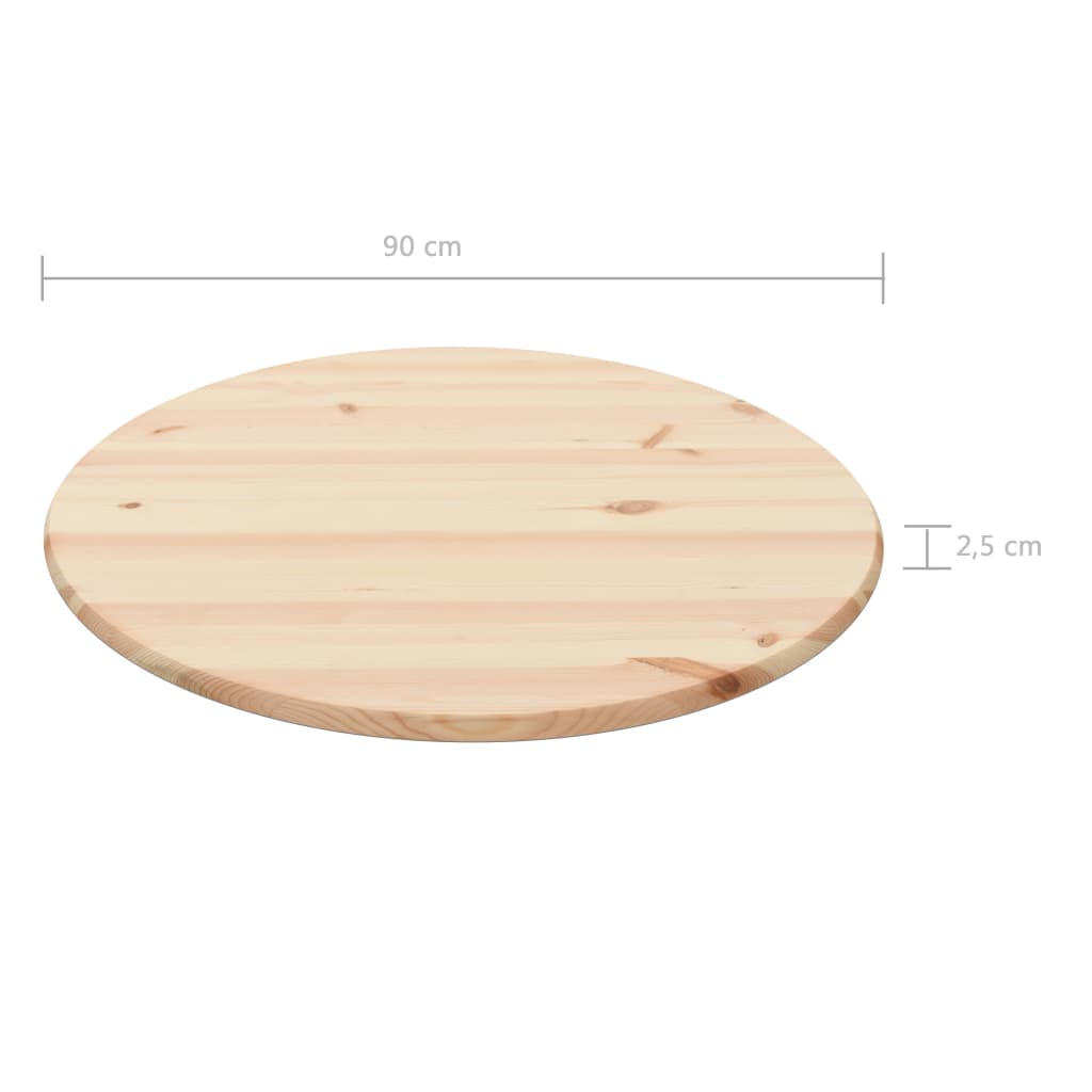 vidaXL lauaplaat ümmargune männipuust 25 mm 90 cm