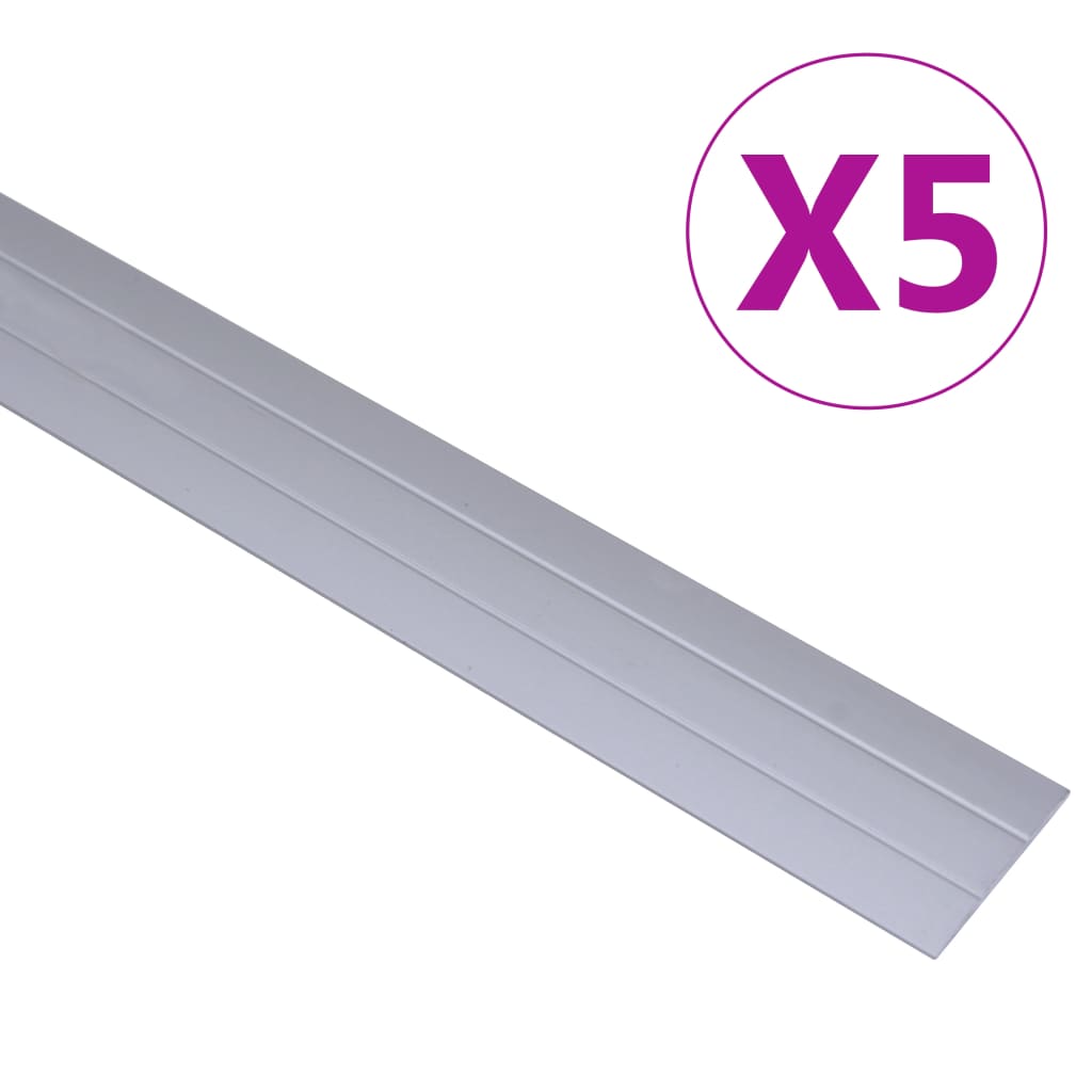 vidaXL põrandaprofiilid 5 tk, alumiinium, 134 cm, hõbedane