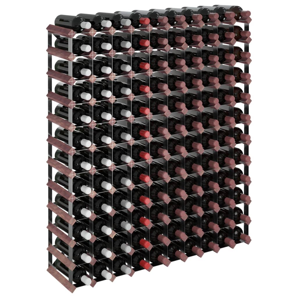 vidaXL veiniriiul 120 pudelile, pruun, männipuit