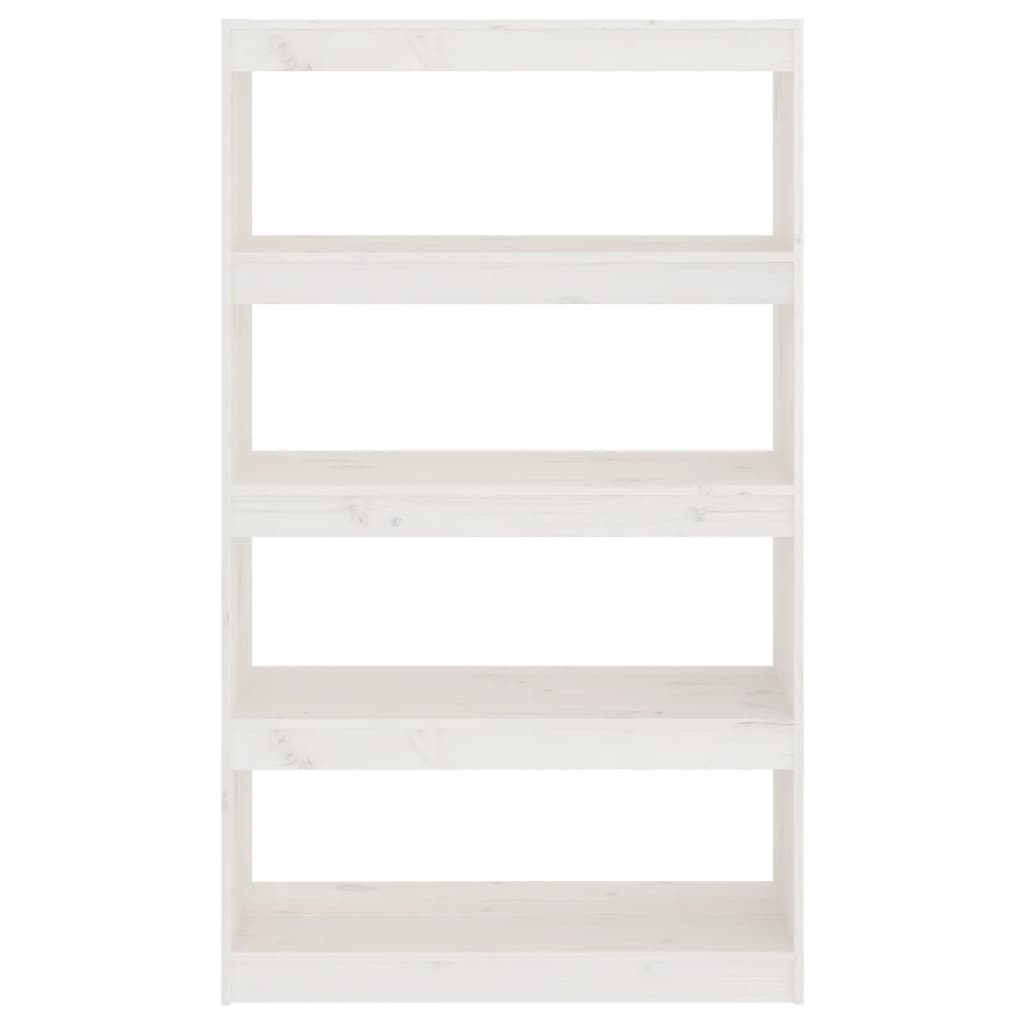 vidaXL raamaturiiul/ruumijagaja, valge, 80x30x135,5 cm, täismännipuit