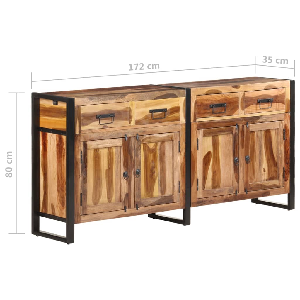 vidaXL puhvetkapp, 172 x 35 x 80 cm, meeviimistlusega akaatsiapuit