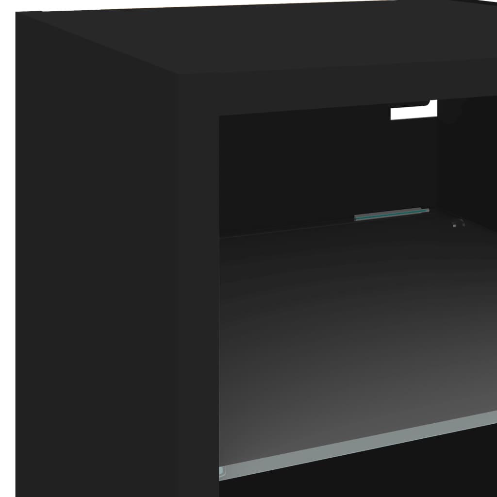 vidaXL 8-osaline telerikappide komplekt LED-tuledega, must, tehispuit