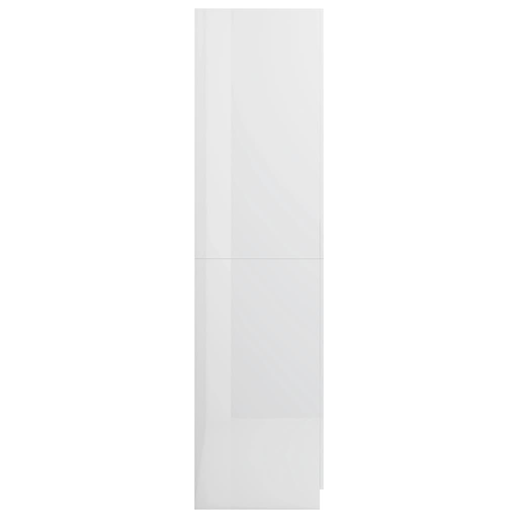 vidaXL garderoob kõrgläikega valge 80 x 52 x 180 cm puitlaastplaat