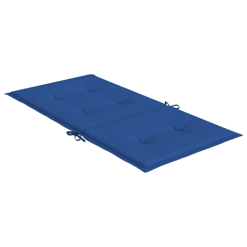 vidaXL madala seljatoega toolipadjad 4 tk, sinine, 100x50x3 cm, kangas